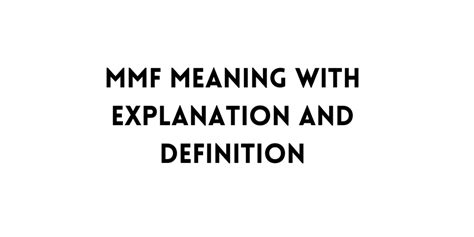 what does mmf mean in books